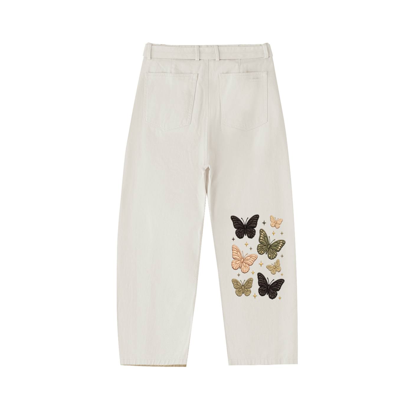 COVRD Women Butterfly Barrel-leg Chino Pants