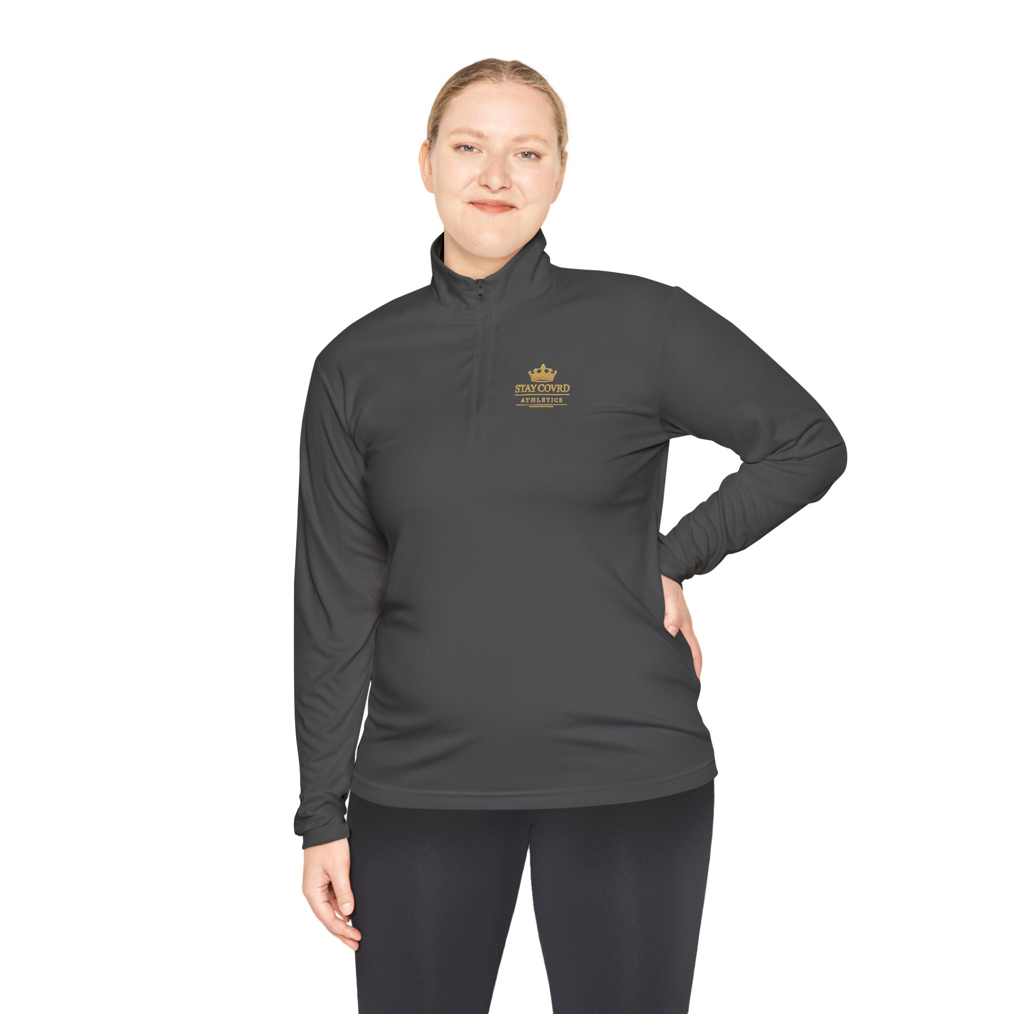 Stay COVRD Quarter-Zip C.O.V.R.D. Gold Logo Lightweight Pullover