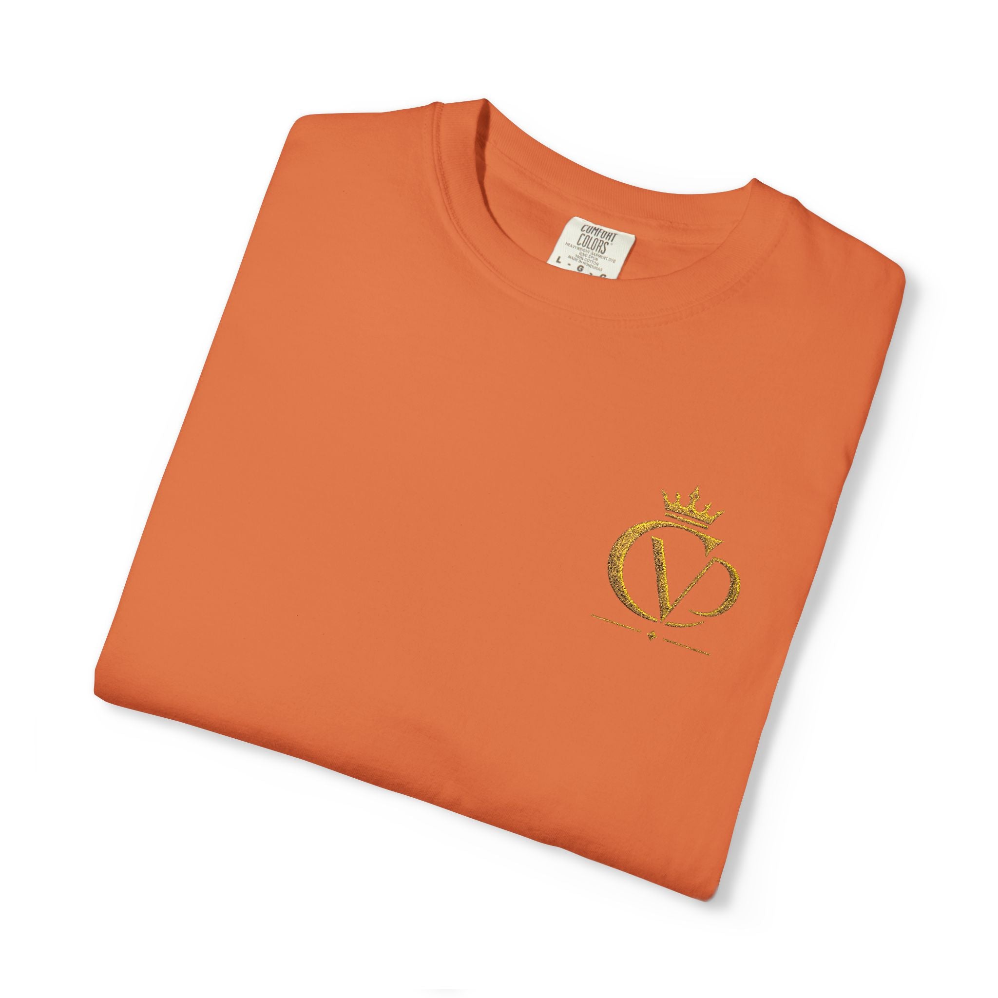 COVRD Gold Embroidered Crowned CVD Chest Logo T‑Shirt