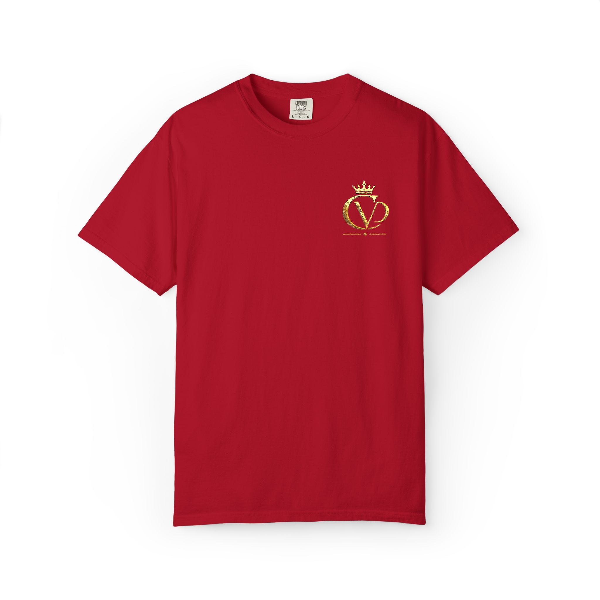 COVRD Gold Embroidered Crowned CVD Chest Logo T‑Shirt
