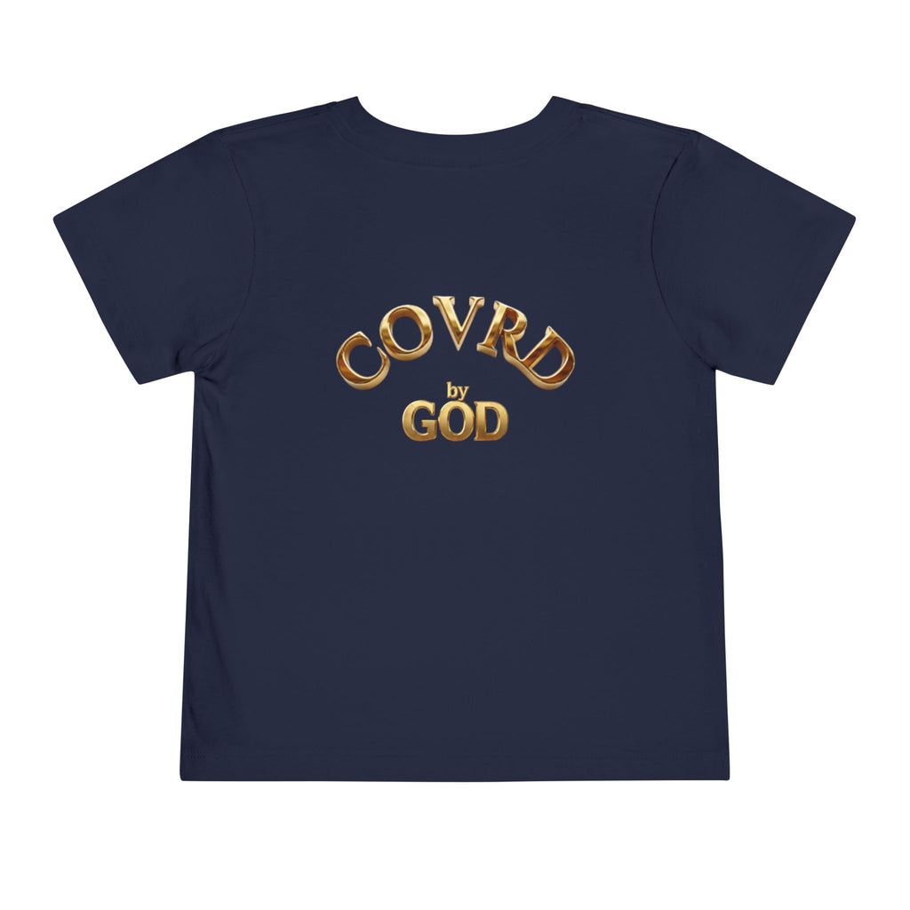 Metallic Gold "COVRD by GOD" Toddler Tee