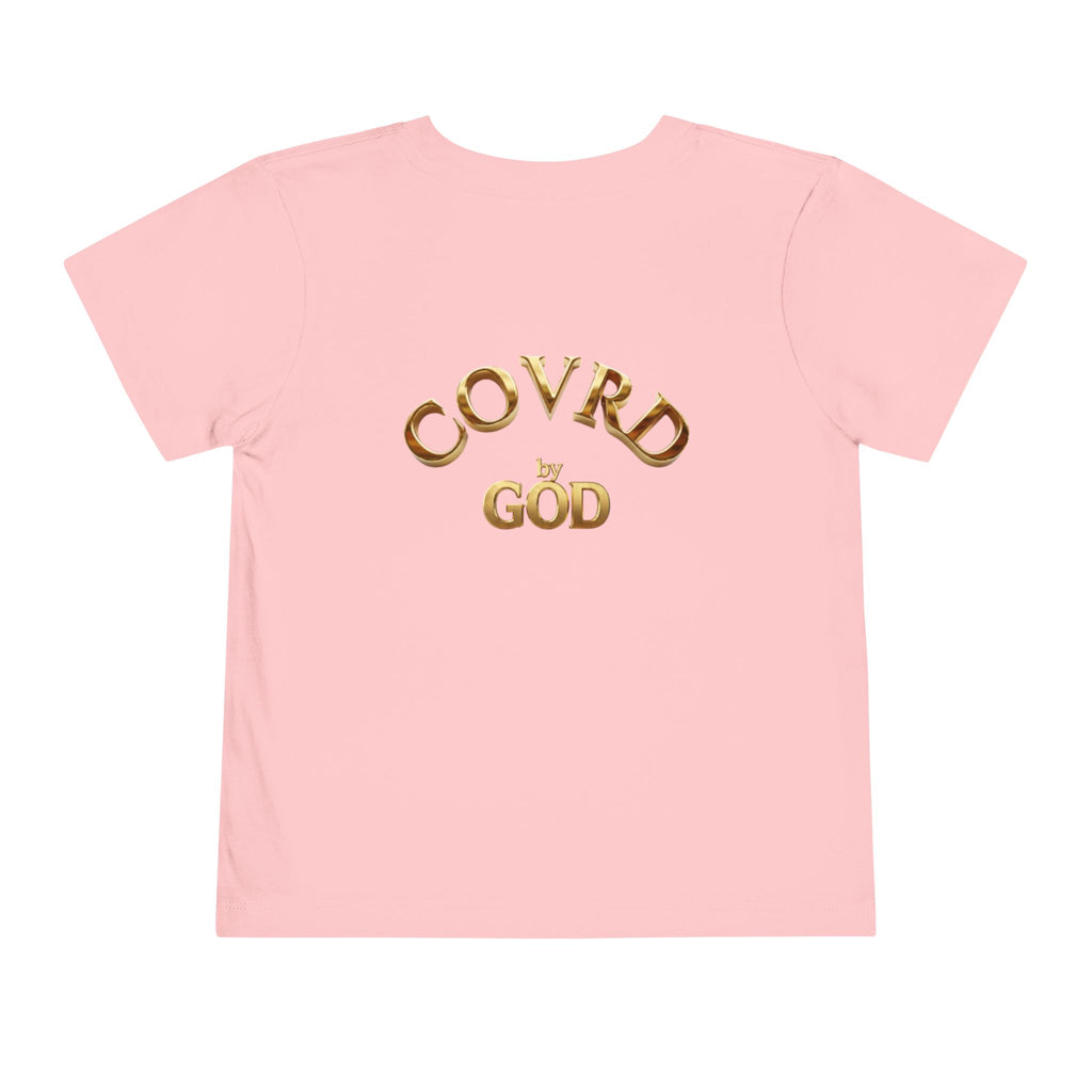 Metallic Gold "COVRD by GOD" Toddler Tee