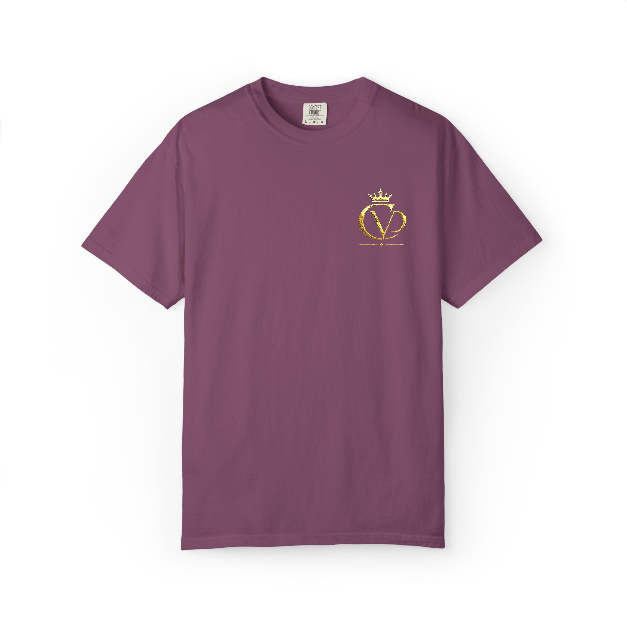 COVRD Gold Embroidered Crowned CVD Chest Logo T‑Shirt