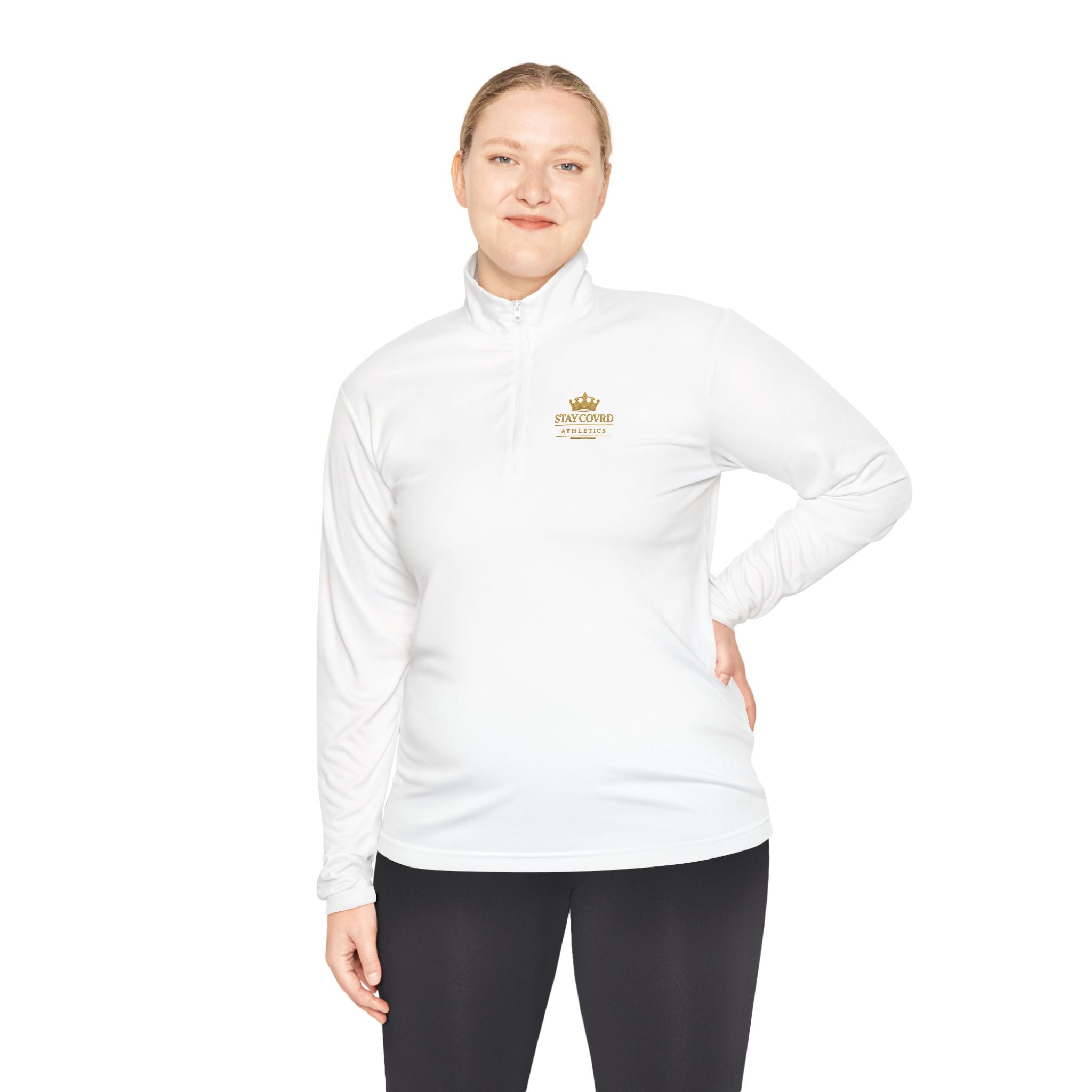 Stay COVRD Quarter-Zip C.O.V.R.D. Gold Logo Lightweight Pullover