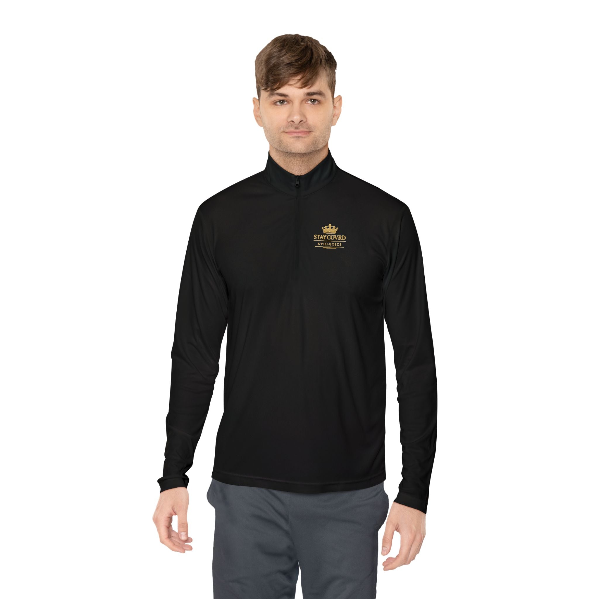 Stay COVRD Quarter-Zip C.O.V.R.D. Gold Logo Lightweight Pullover