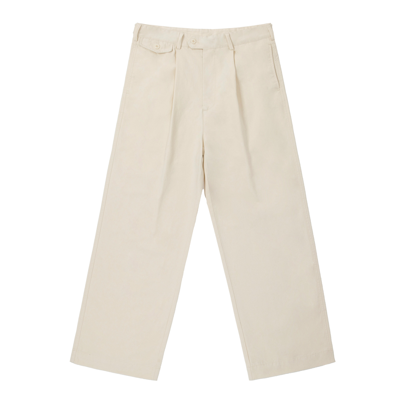 100% Cotton Adjustable Waist Straight-Leg Pants