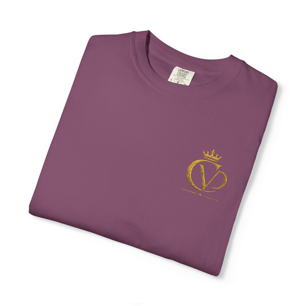 COVRD Gold Embroidered Crowned CVD Chest Logo T‑Shirt