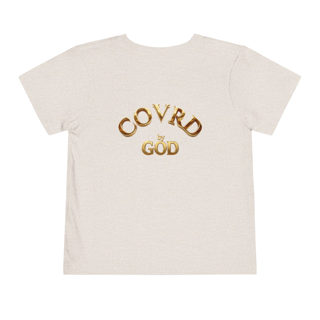 Metallic Gold "COVRD by GOD" Toddler Tee