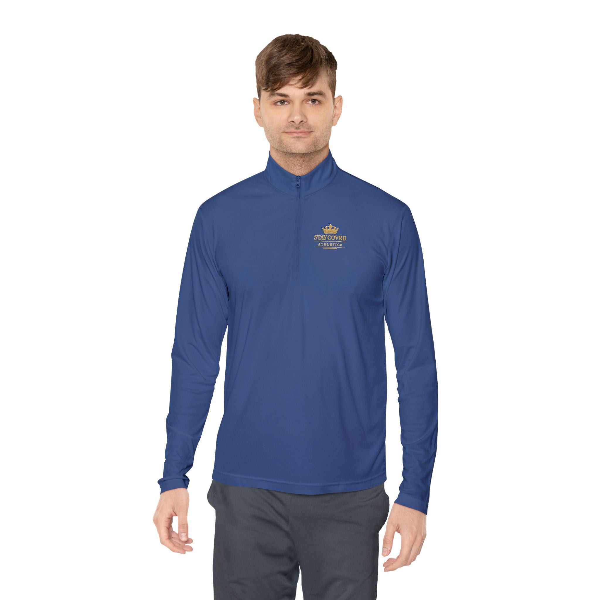 Stay COVRD Quarter-Zip C.O.V.R.D. Gold Logo Lightweight Pullover
