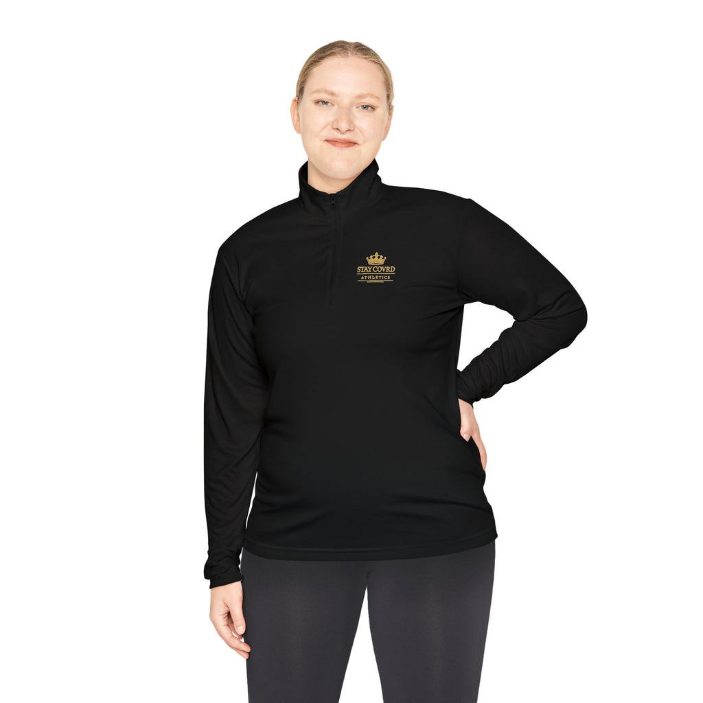 Stay COVRD Quarter-Zip C.O.V.R.D. Gold Logo Lightweight Pullover