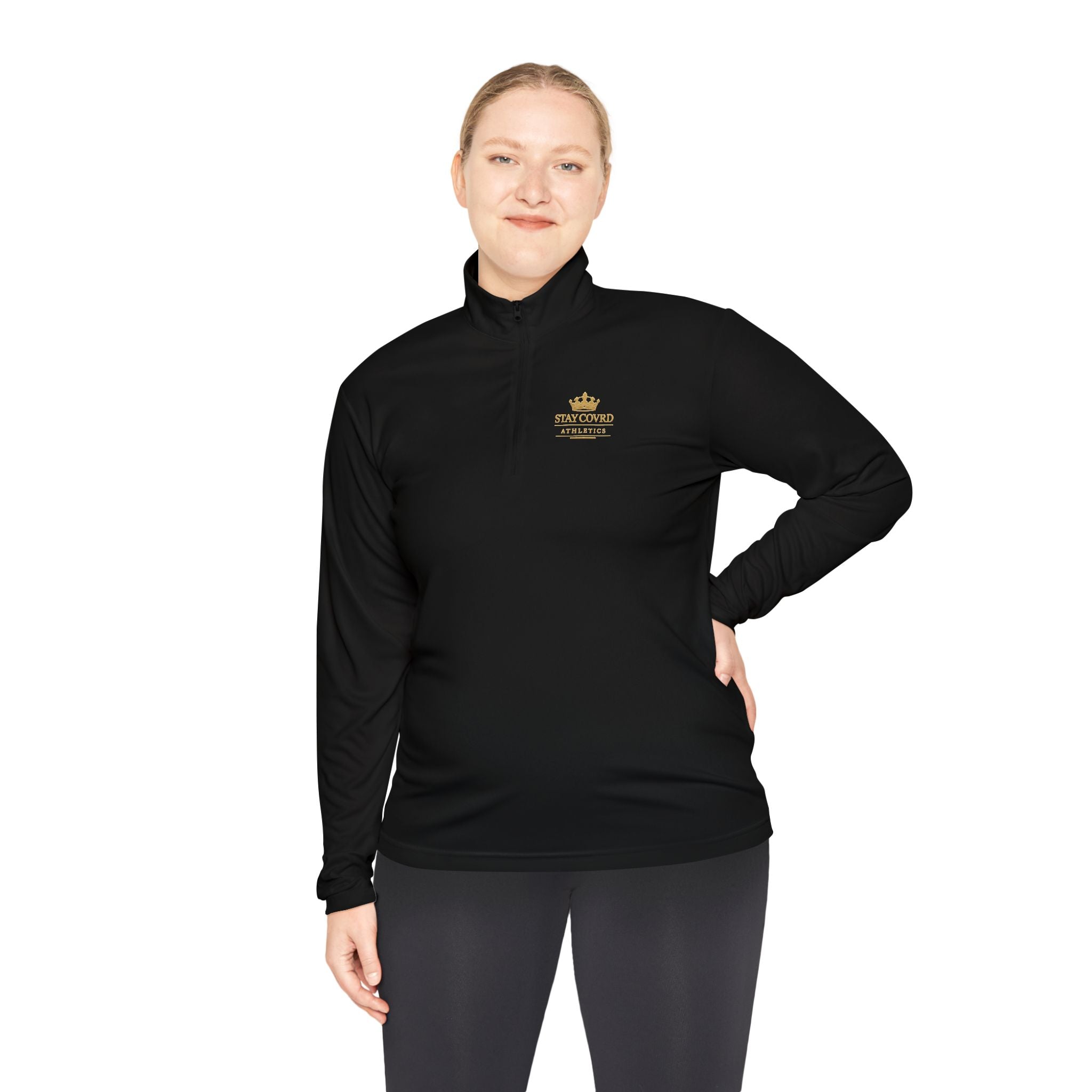 Stay COVRD Quarter-Zip C.O.V.R.D. Gold Logo Lightweight Pullover