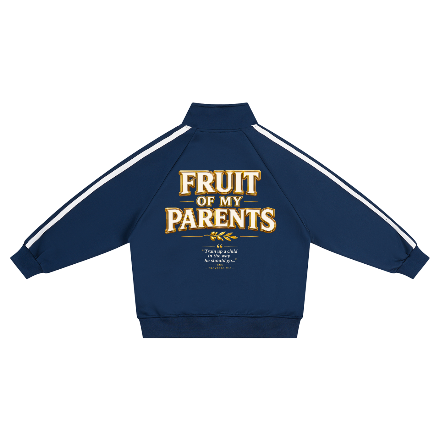 STAY COVRD "Fruit of My Parents" Kids’ Contrast Tape Coach Jacket