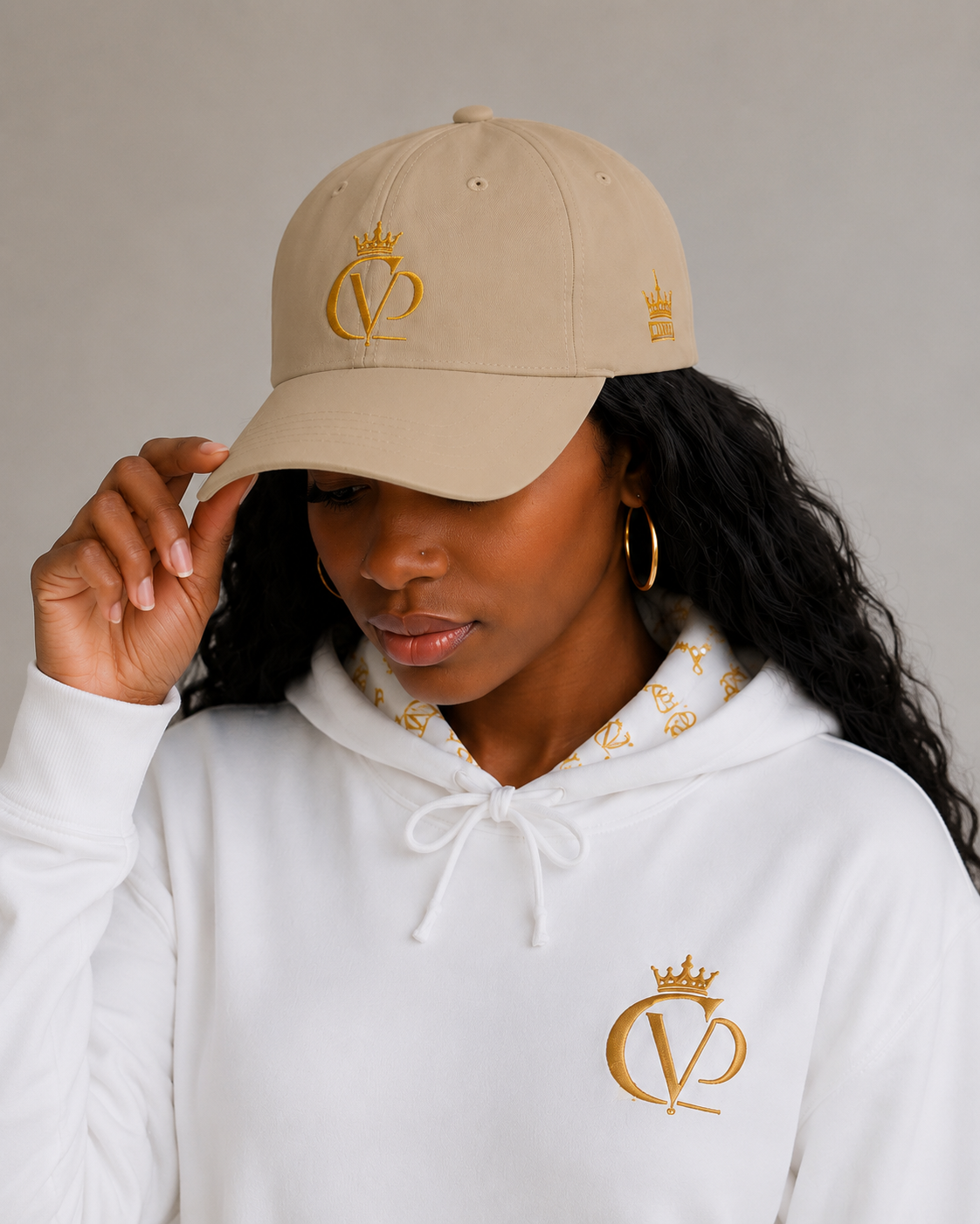 Gold Crown Embroidered CVD Logo Baseball Cap