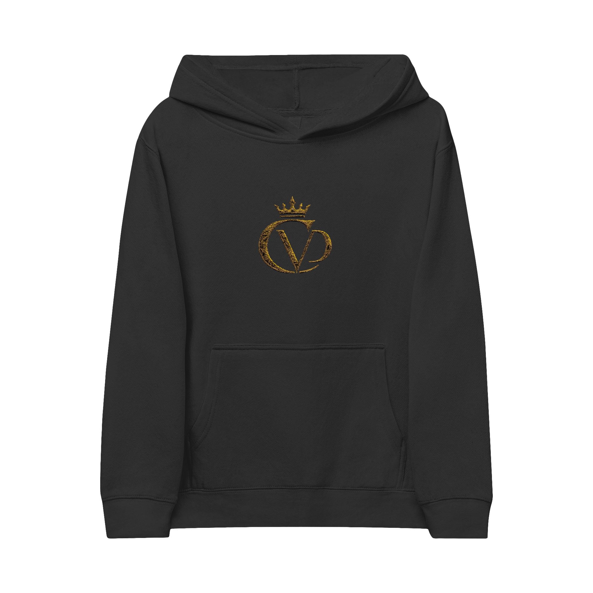 Kids Embroidered Crown Hoodie — Gold CVD Logo