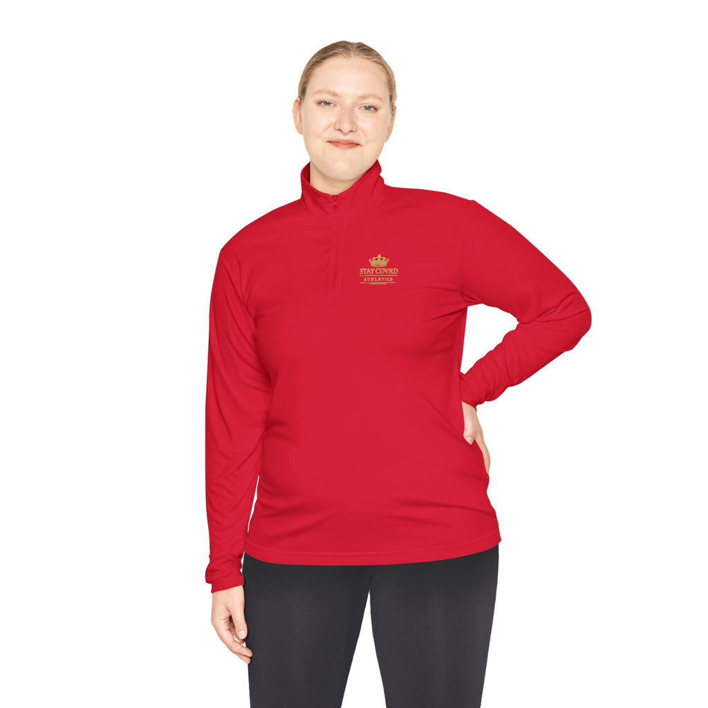 Stay COVRD Quarter-Zip C.O.V.R.D. Gold Logo Lightweight Pullover