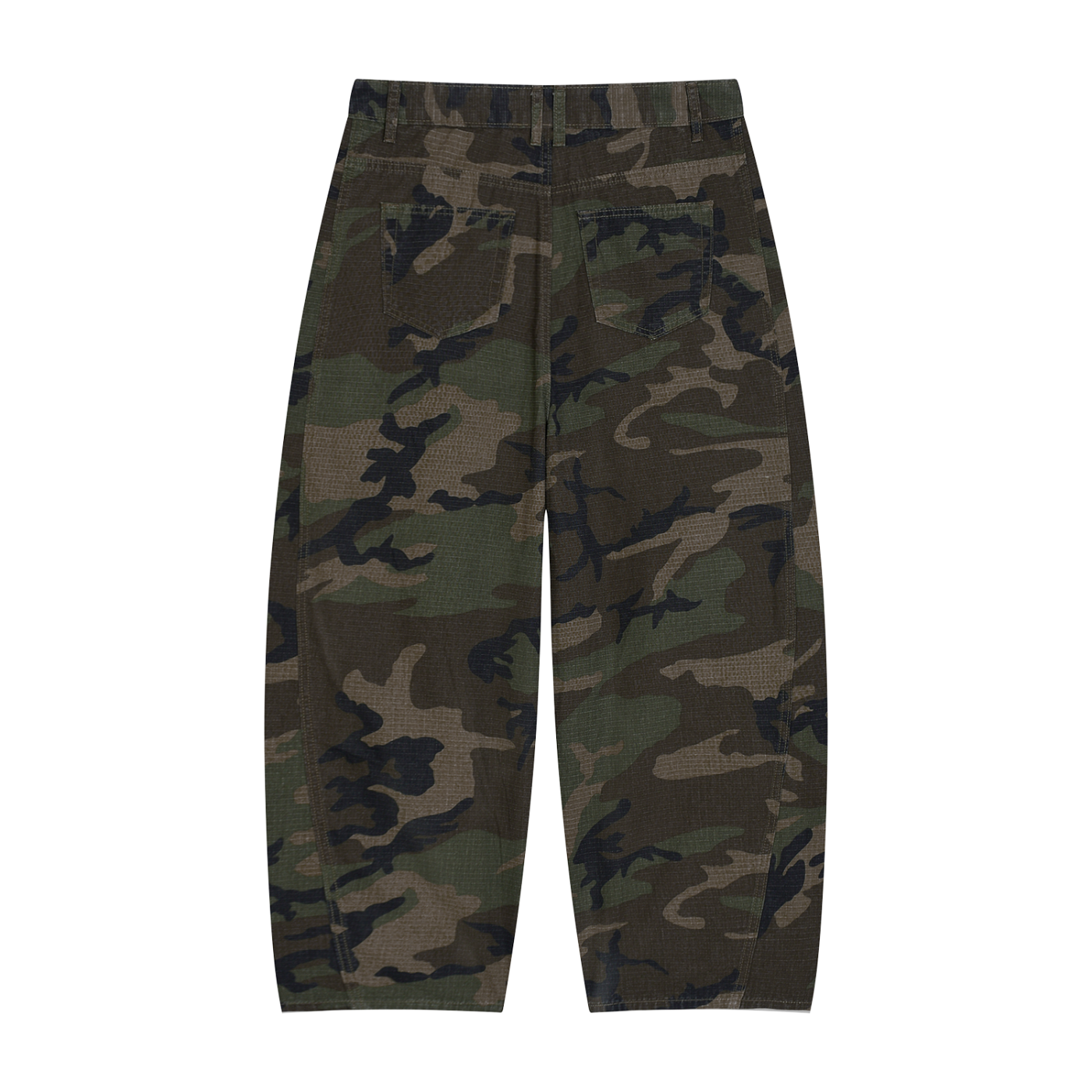 FOI Camo Barrel Leg Cargo Pants