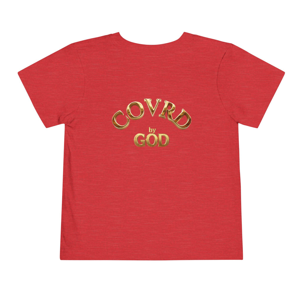 Metallic Gold "COVRD by GOD" Toddler Tee