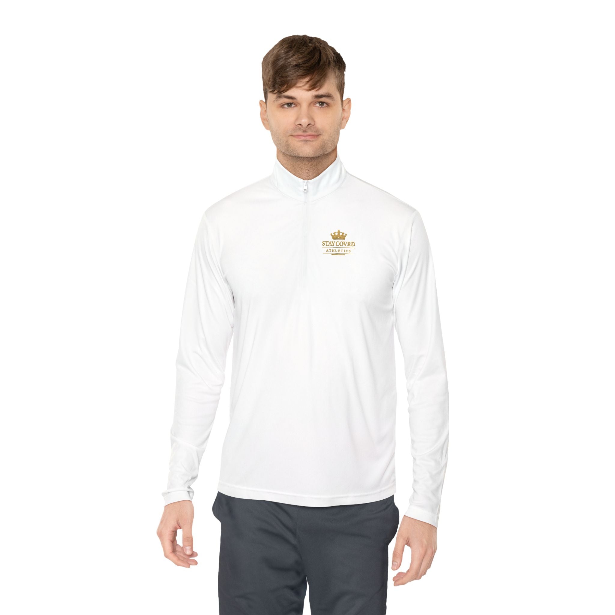 Stay COVRD Quarter-Zip C.O.V.R.D. Gold Logo Lightweight Pullover