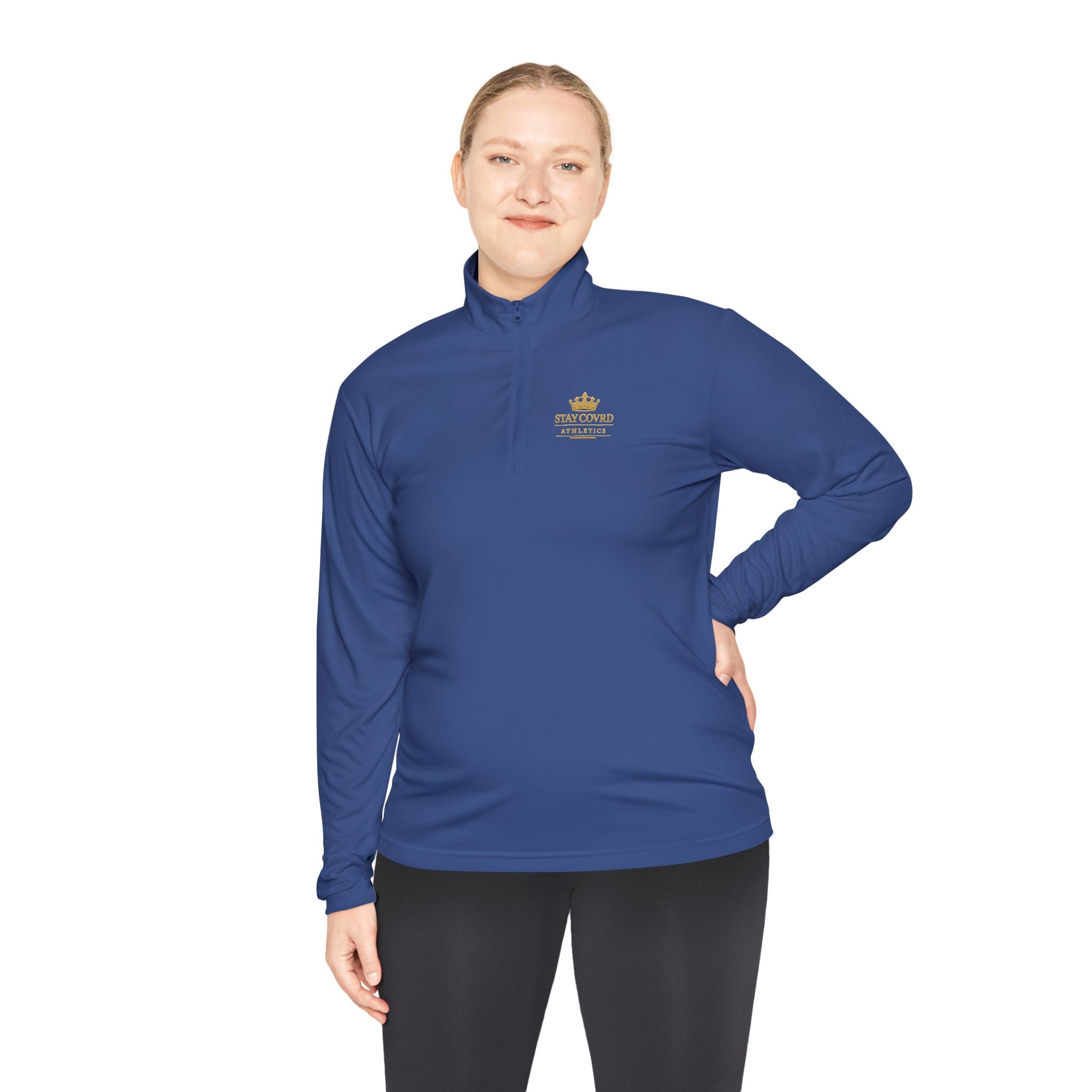 Stay COVRD Quarter-Zip C.O.V.R.D. Gold Logo Lightweight Pullover