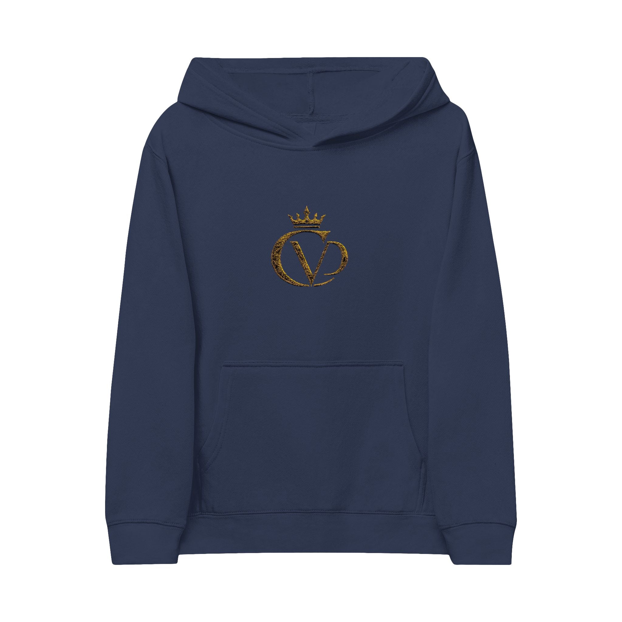 Kids Embroidered Crown Hoodie — Gold CVD Logo
