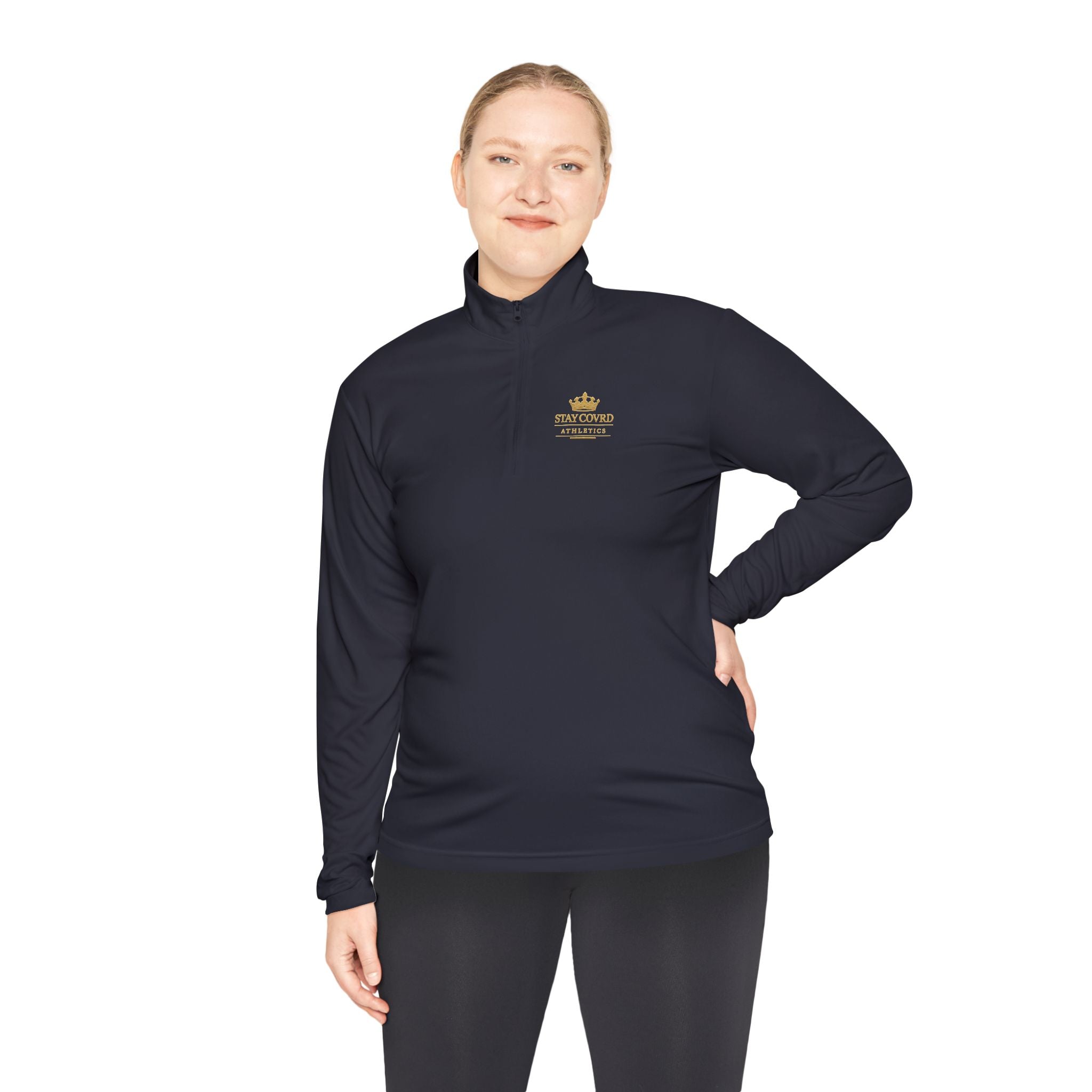 Stay COVRD Quarter-Zip C.O.V.R.D. Gold Logo Lightweight Pullover
