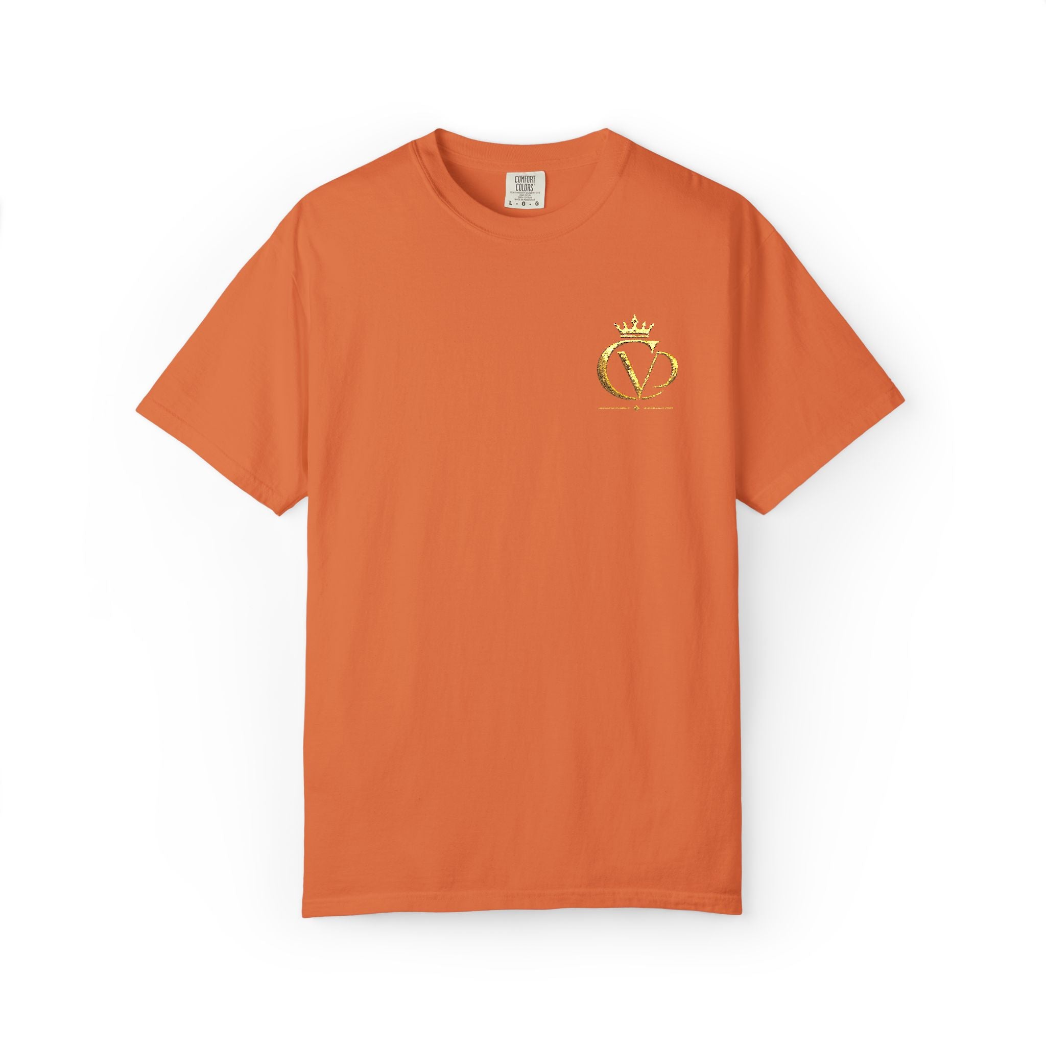 COVRD Gold Embroidered Crowned CVD Chest Logo T‑Shirt