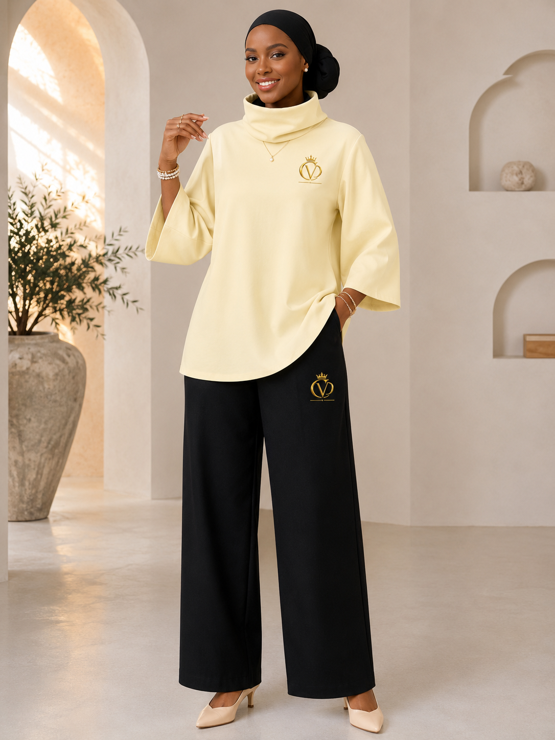 COVRD Women’s Turtleneck Batwing Modest T-Shirt
