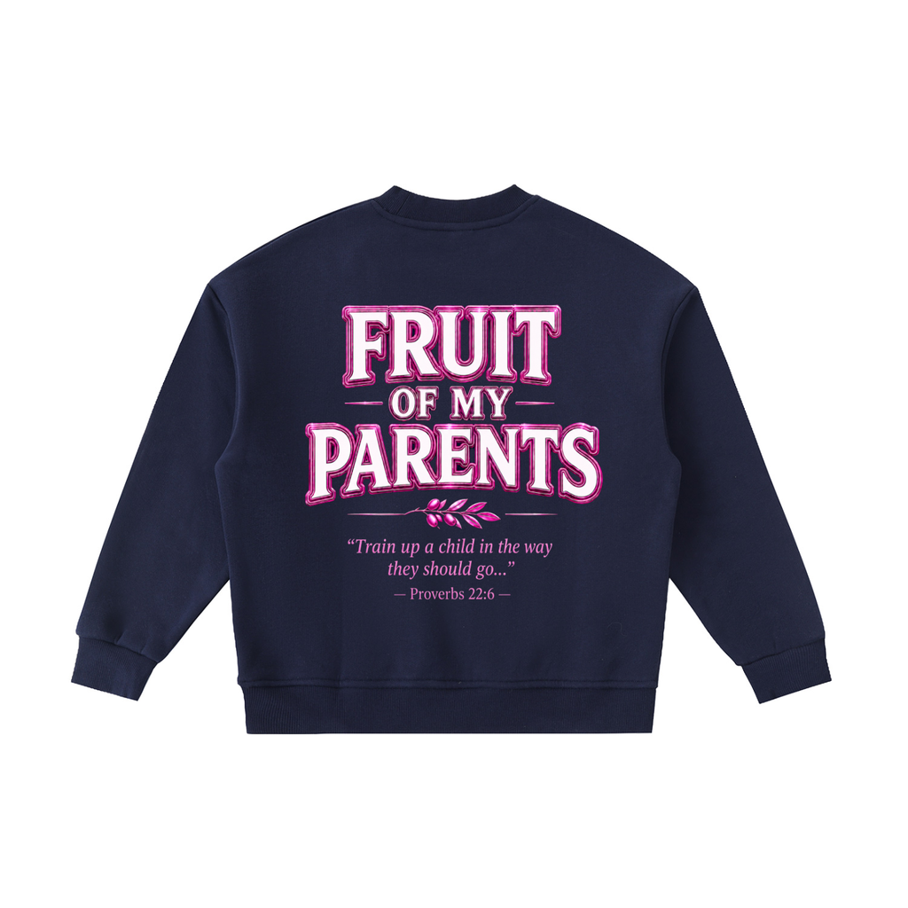 STAY COVRD Girls' "FRUIT of MY PARENTS" Crewneck Sweatshirt