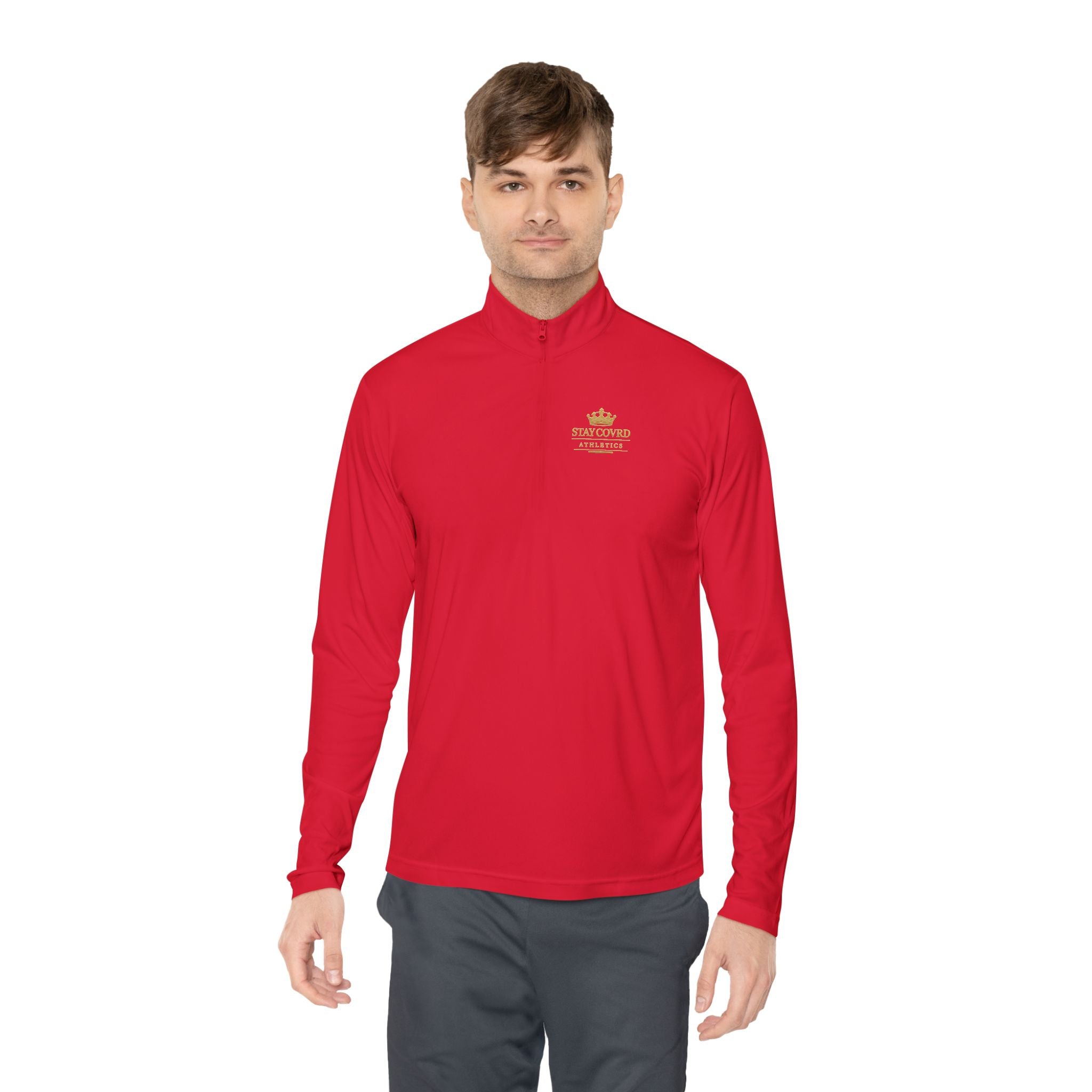 Stay COVRD Quarter-Zip C.O.V.R.D. Gold Logo Lightweight Pullover
