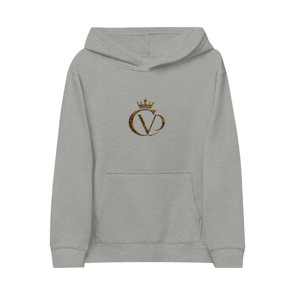Kids Embroidered Crown Hoodie — Gold CVD Logo