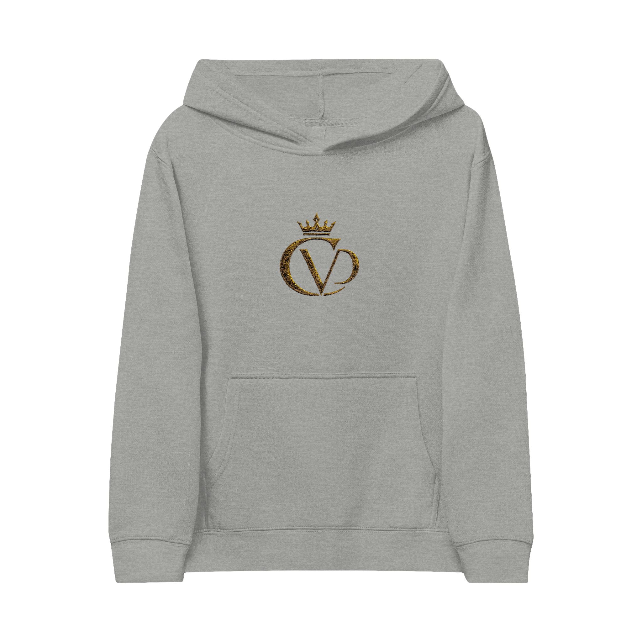 Kids Embroidered Crown Hoodie — Gold CVD Logo