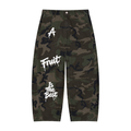 FOI Camo Barrel Leg Cargo Pants