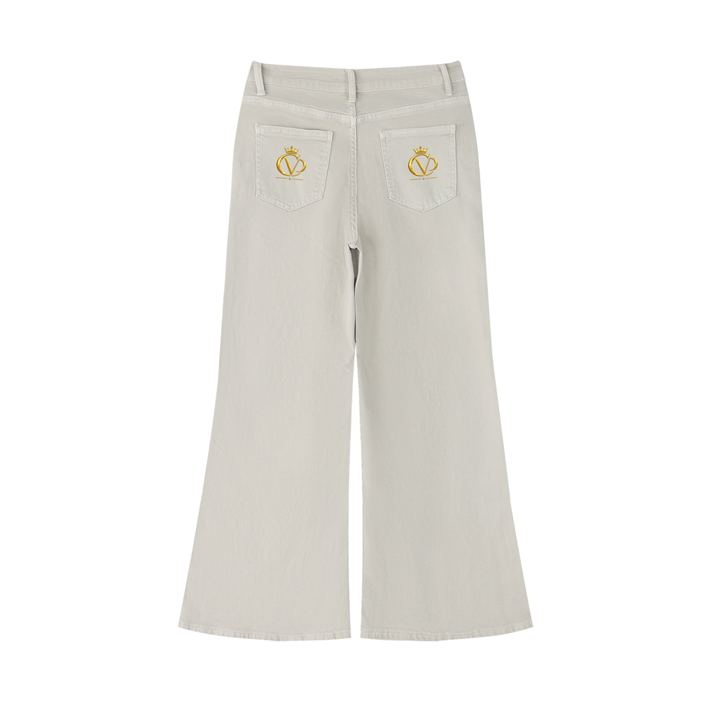 COVRD Women's Vintage Wash Flared Leg Jeans
