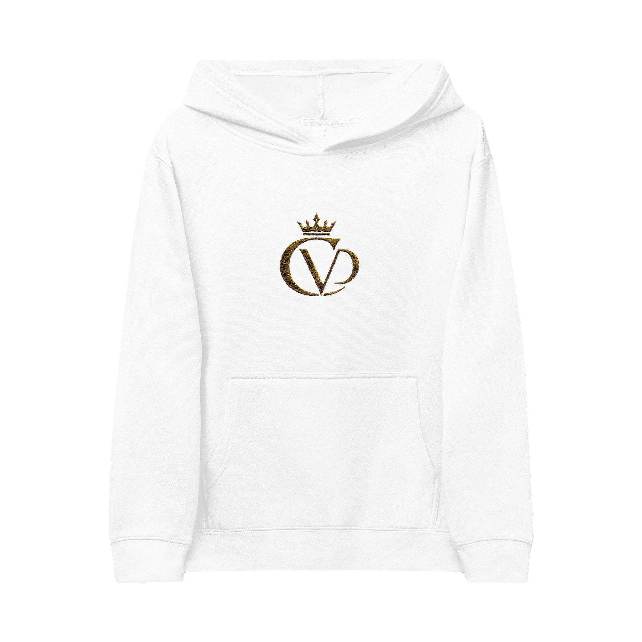 Kids Embroidered Crown Hoodie — Gold CVD Logo