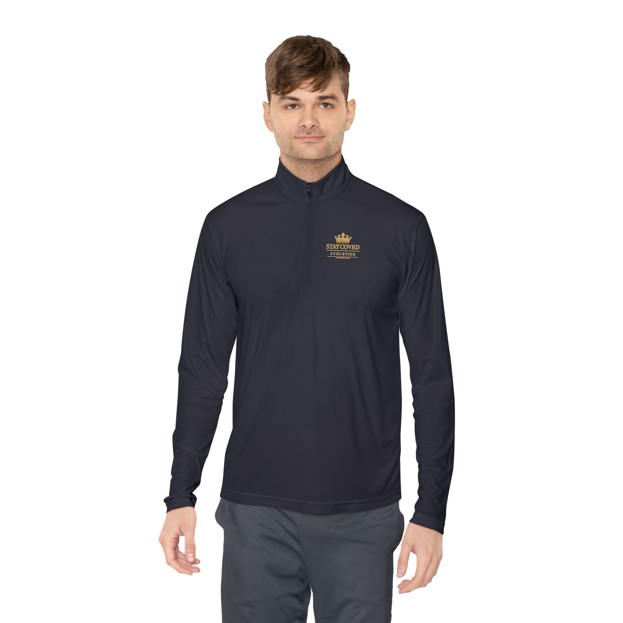 Stay COVRD Quarter-Zip C.O.V.R.D. Gold Logo Lightweight Pullover