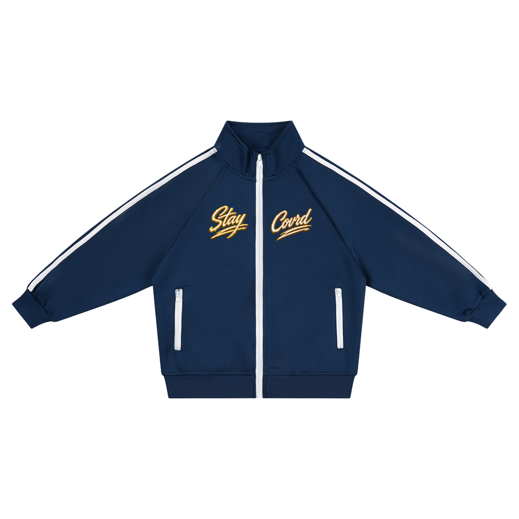 STAY COVRD "Fruit of My Parents" Kids’ Contrast Tape Coach Jacket