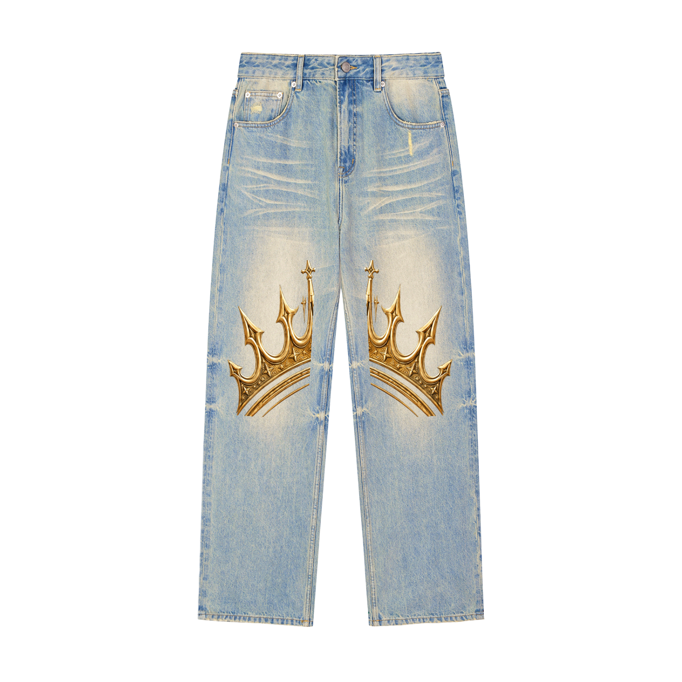 COVRD by God Sun Fade Raw Hem Denim Jeans