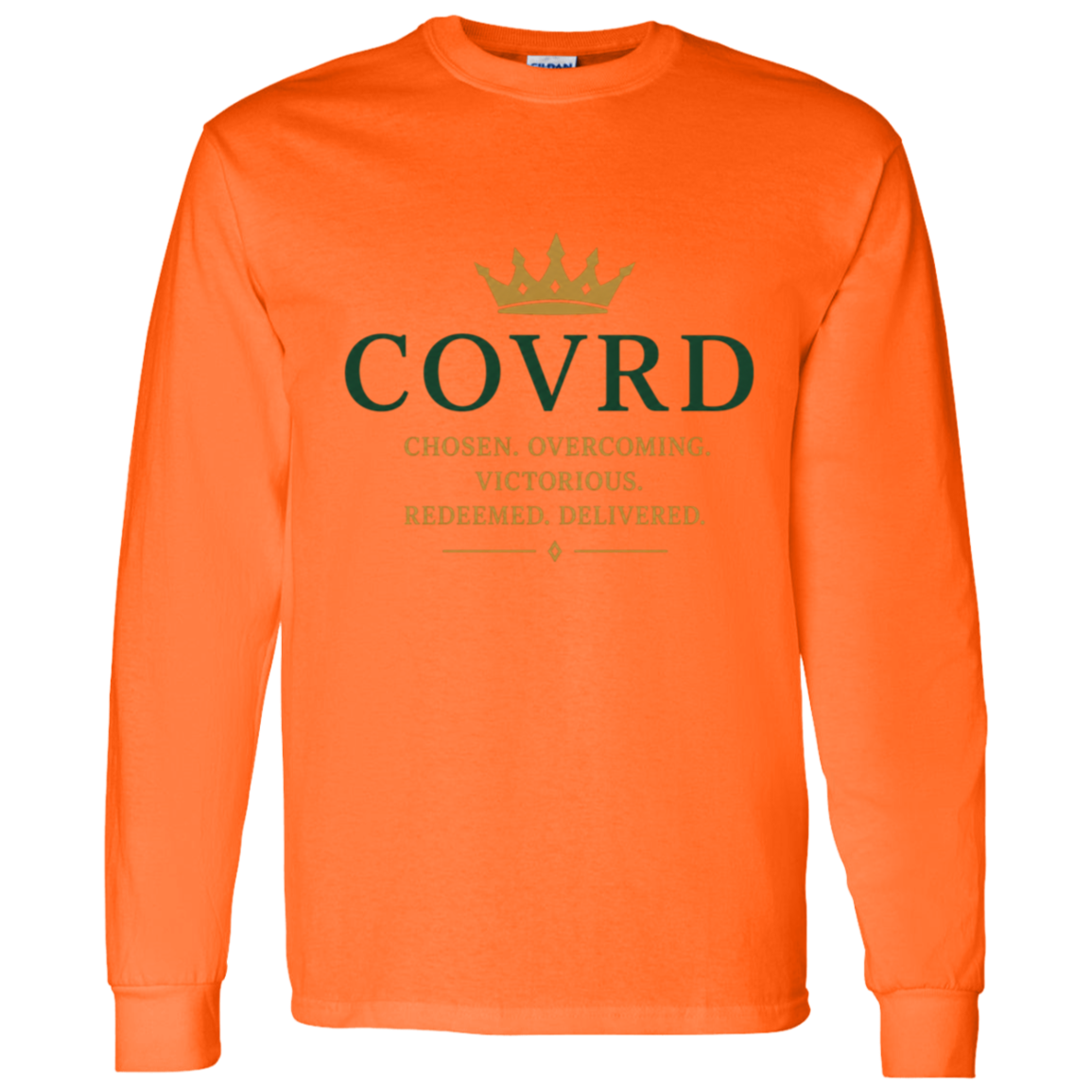 Orange COVRD long sleeve shirt