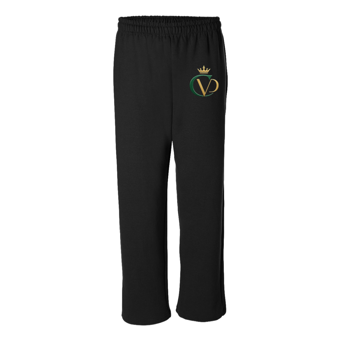 Black sweatpants with a logo 