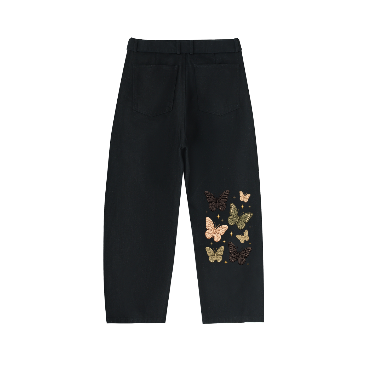 COVRD Women Butterfly Barrel-leg Chino Pants