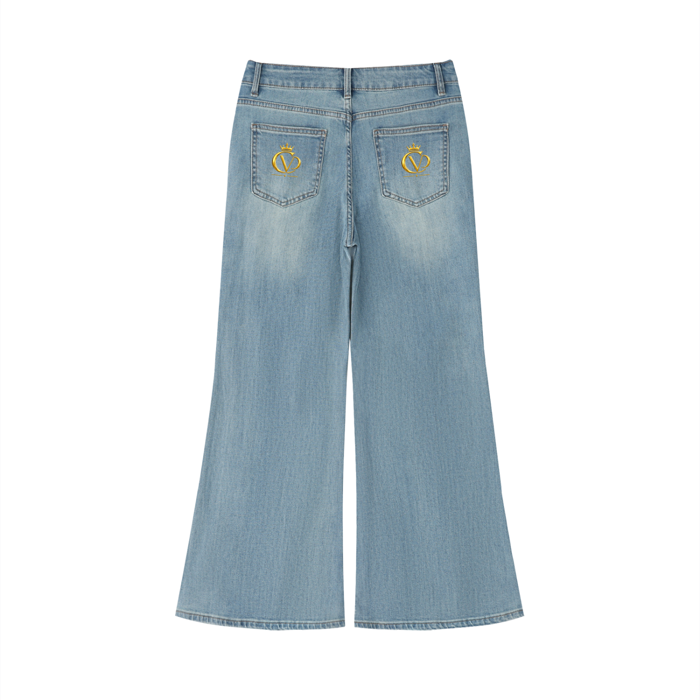 COVRD Women's Vintage Wash Flared Leg Jeans