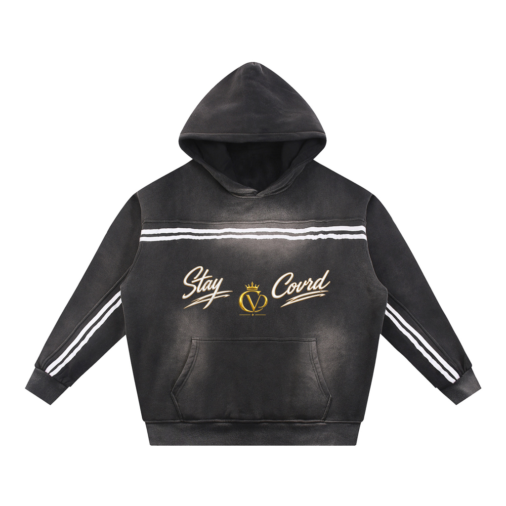 STAY COVRD Sun Fade Contrast Tape Fleece Hoodie
