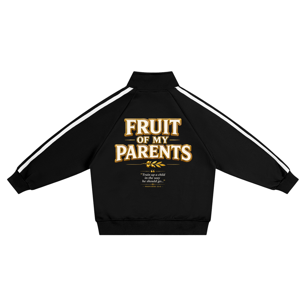 STAY COVRD "Fruit of My Parents" Kids’ Contrast Tape Coach Jacket