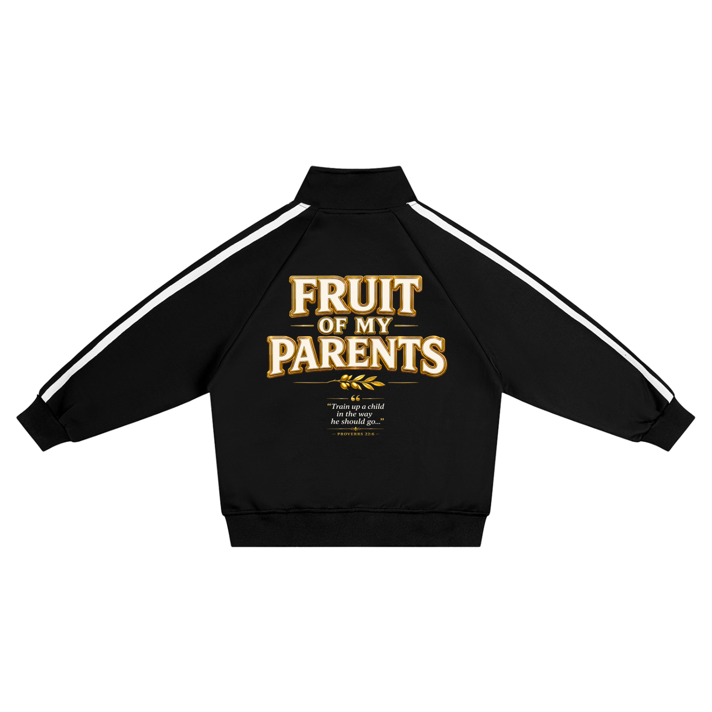 STAY COVRD "Fruit of My Parents" Kids’ Contrast Tape Coach Jacket