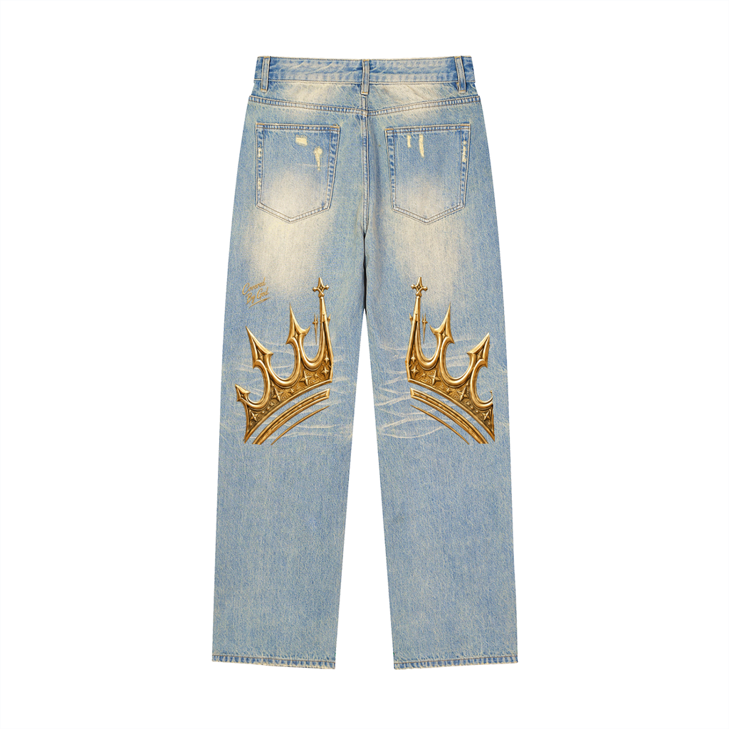 COVRD by God Sun Fade Raw Hem Denim Jeans