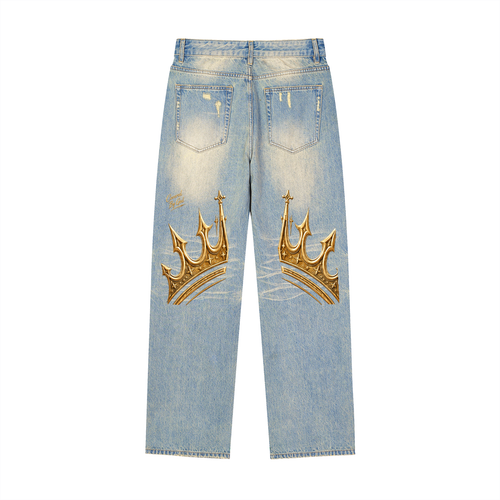 COVRD by God Sun Fade Raw Hem Denim Jeans