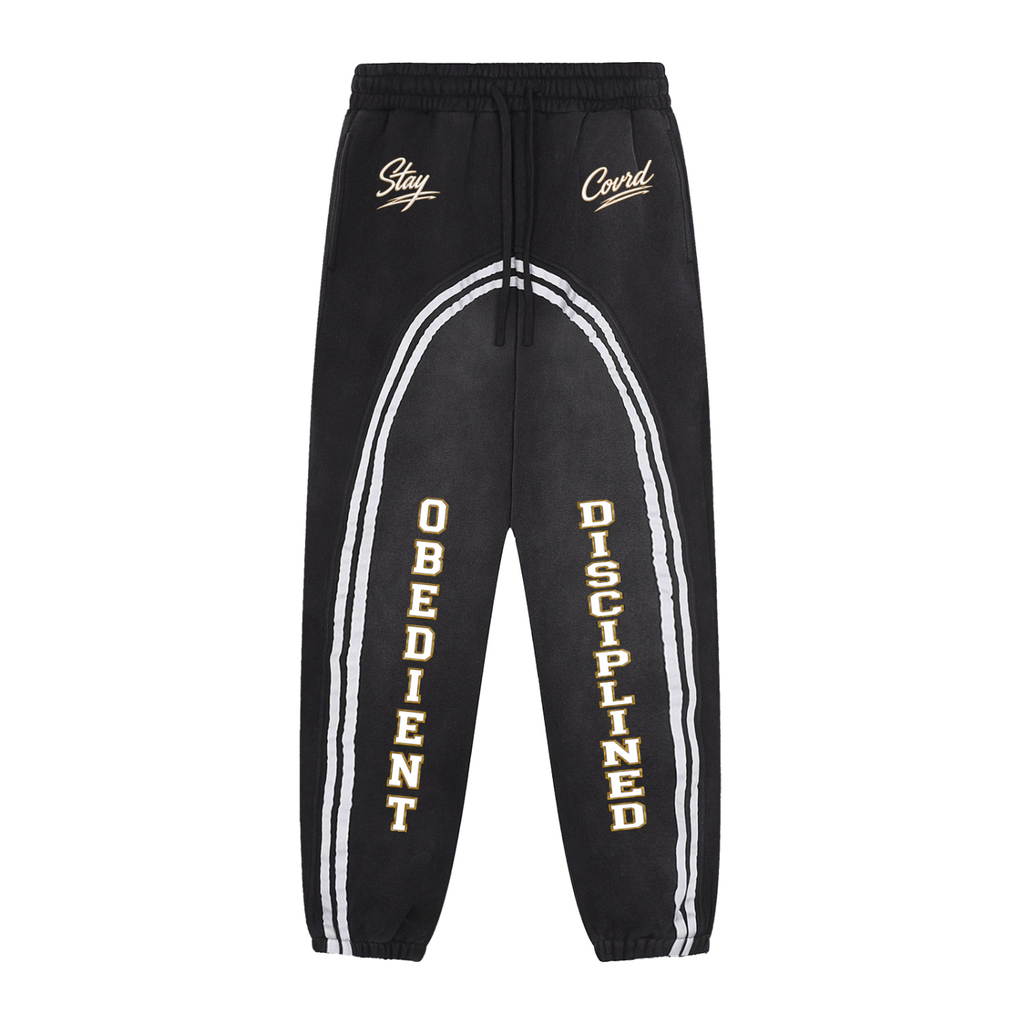 STAY COVRD Sun Fade Contrast Tape Fleece Jogged Sweatpants